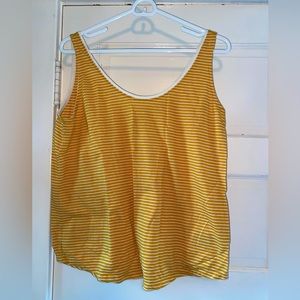 Old navy yellow striped tank top medium